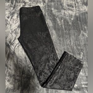 Black Krazy Larry Pants with Snake Skin Print